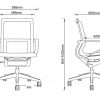 Office Chair - Serie A - Low Back - Dimensions