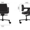 Office Chair - Serie F - Ultra Low Back - Dimensions