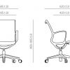 Office Chair - Serie H - Dimensions